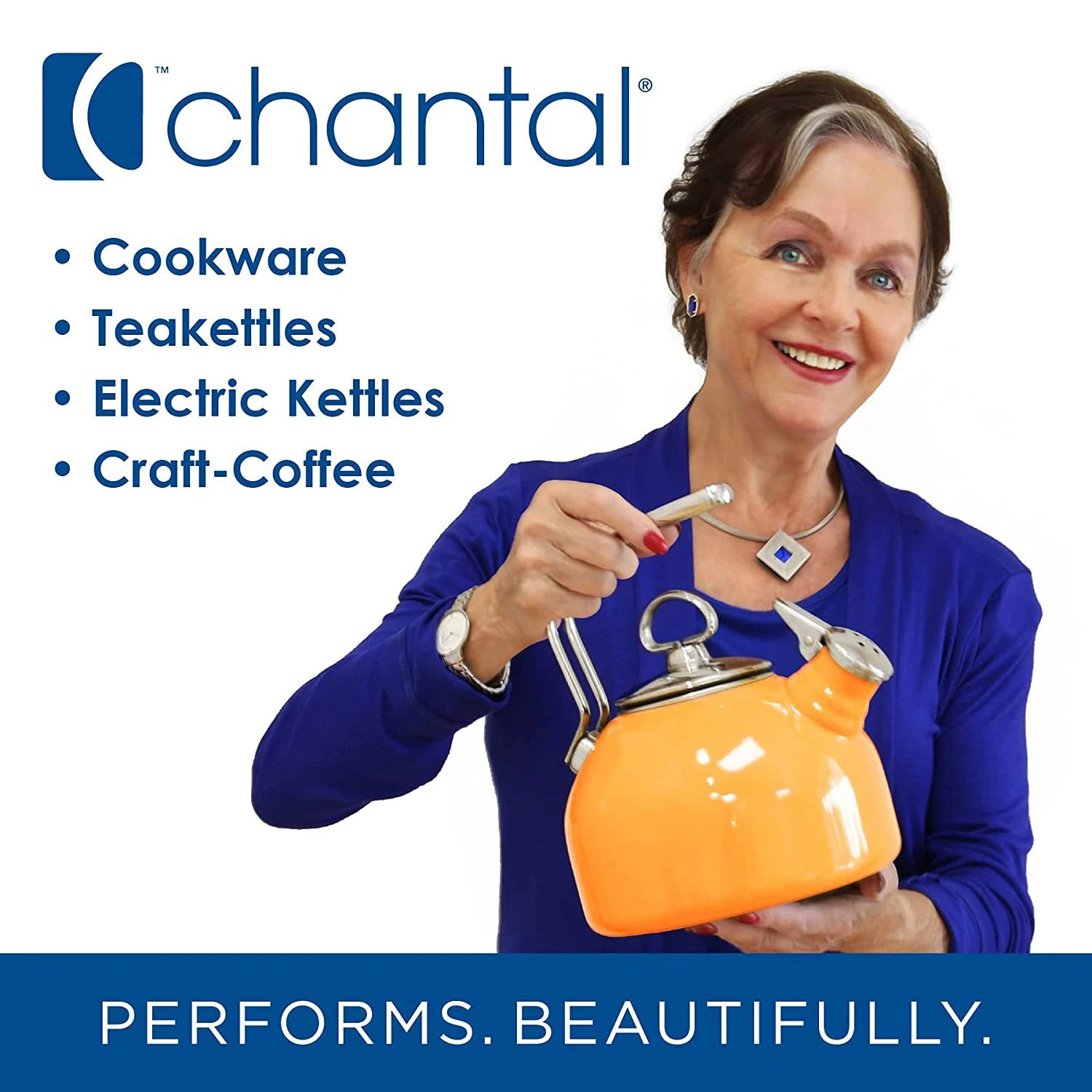 Chantal Anniversary 2 Quart Enamel On Steel Whistling Tea Kettle, Marigold 7 Chantal Anniversary 2 Quart Enamel On Steel Whistling Tea Kettle, Marigold - Image 7