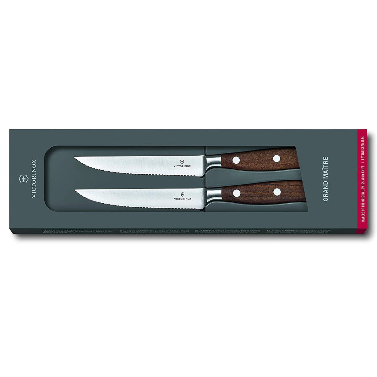 Victorinox Grand Maitre Forged, 2-Piece Steak Set (4¾" Serrated, Spear Point), Wood 2 Victorinox Grand Maitre Forged, 2-Piece Steak Set (4¾" Serrated, Spear Point), Wood - Image 2