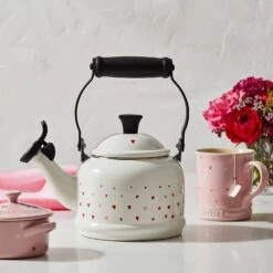 Le Creuset L'Amour Collection: Demi Kettle - White W/ Heart Applique -COOKWARE Store 71tG 9QBGXL. AC SL1500
