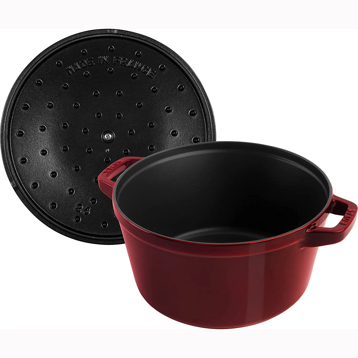 Staub Cast Iron 4-Piece Stackable Set - Grenadine 6 Staub Cast Iron 4-Piece Stackable Set - Grenadine - Image 6