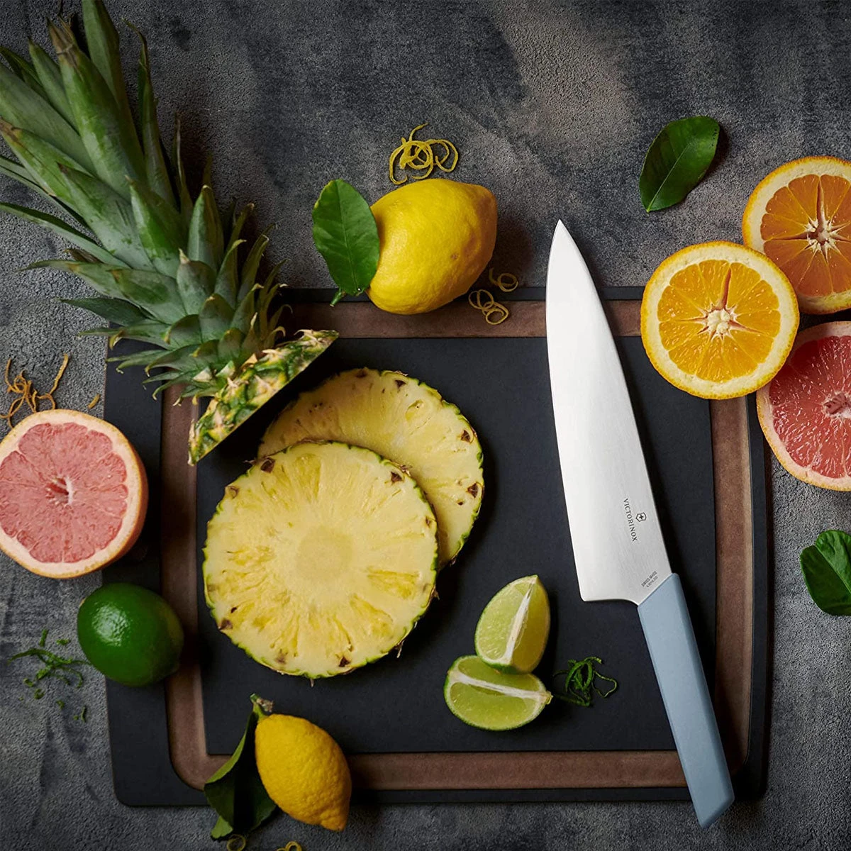 Victorinox Chef's, Swiss Modern, 8" Blade, Cornflower-Blue 4 Victorinox Chef's, Swiss Modern, 8" Blade, Cornflower-Blue - Image 4