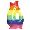 Wade Ceramics Gluggle Jug Gay Pride Flag Extra Large, 10-Inch, 38 Fluid Ounce Capacity