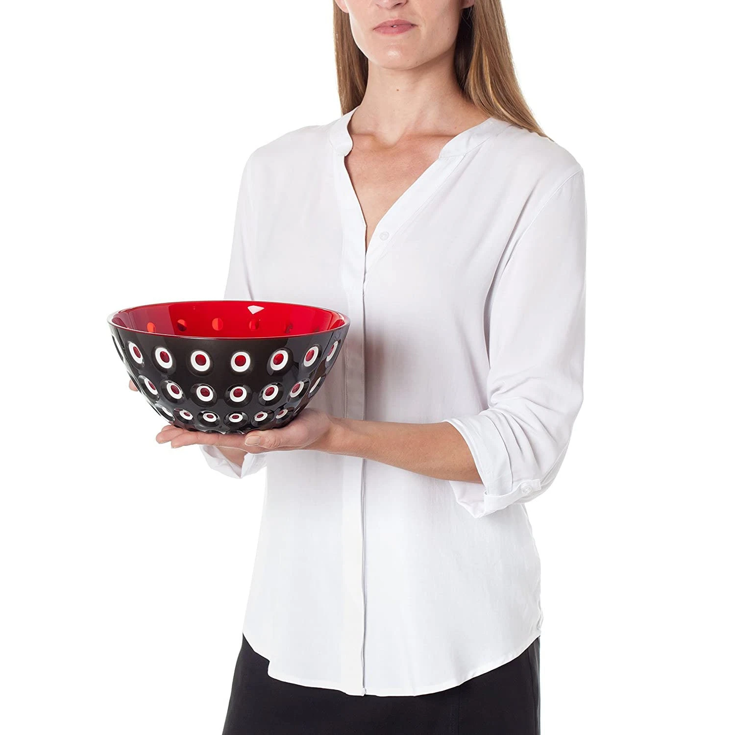 GUZZINI BOWL Ø25 "LE MURRINCHESE" BLACK/WHITE/RED 4,33X9,84X9,84 INCHES. 2 GUZZINI BOWL Ø25 "LE MURRINCHESE" BLACK/WHITE/RED 4,33X9,84X9,84 INCHES. - Image 2