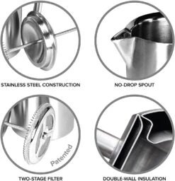 Frieling Double-Walled Stainless-Steel French Press Coffee Maker, Brushed, 17 Ounces -COOKWARE Store 81ULygzgWuL. AC SL1500