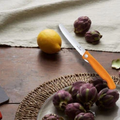 Victorinox Paring - Foldable, Swiss Classic, 4.5" Serrated, Round Blade, Foldable, Orange -COOKWARE Store 81aBaQJE8PL. AC SL1500