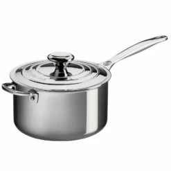 Le Creuset Stainless Steel 4-Quart Saucepan With Helper Handle