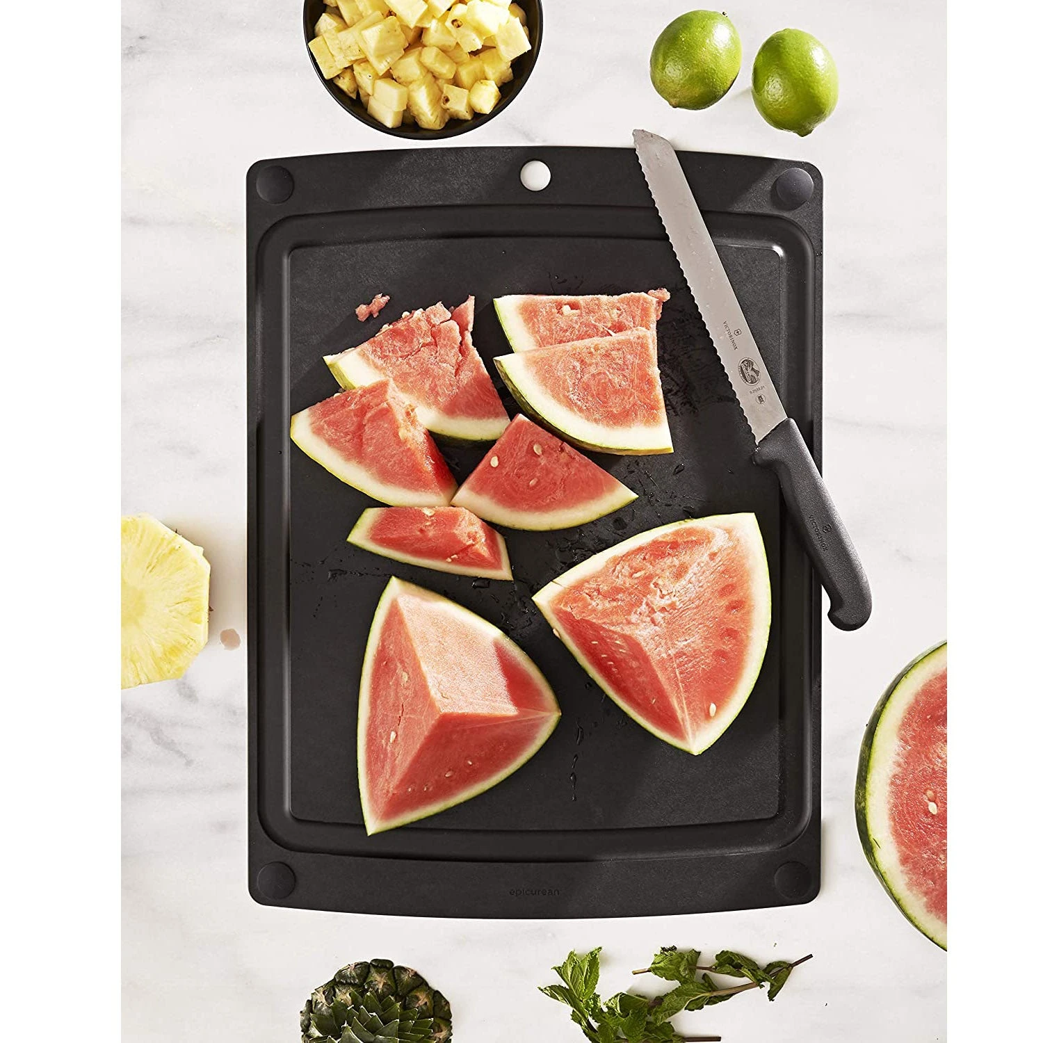 Epicurean All-In-One 19.5" X 14.5" Cutting Board, Slate/Black 3 Epicurean All-In-One 19.5" X 14.5" Cutting Board, Slate/Black - Image 3