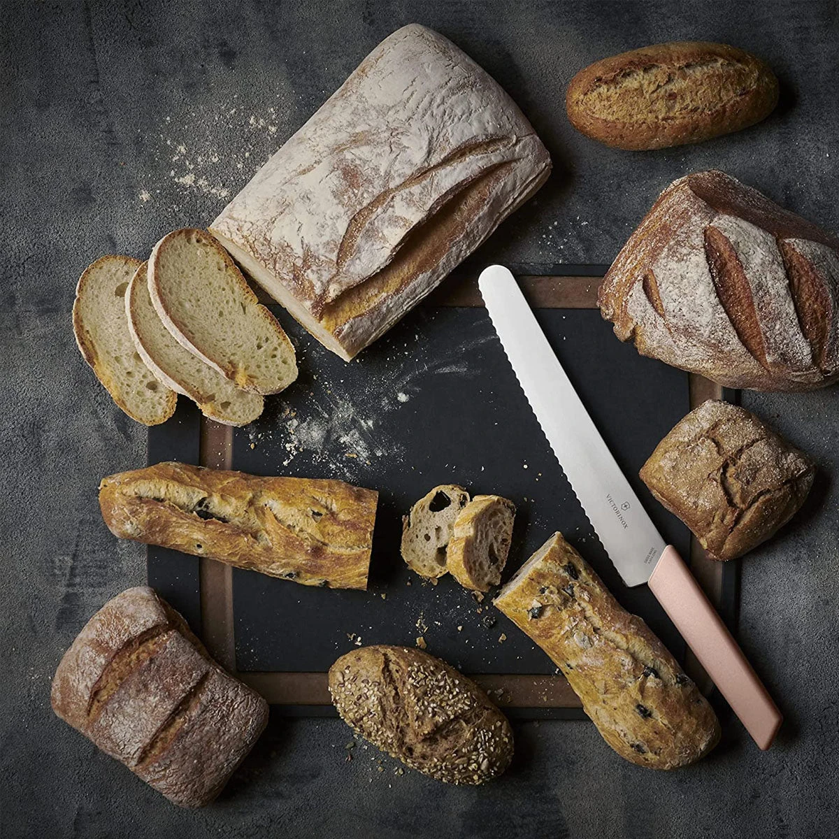 Victorinox Bread, Swiss Modern, 8.5" Blade, Apricot-Rose 4 Victorinox Bread, Swiss Modern, 8.5" Blade, Apricot-Rose - Image 4