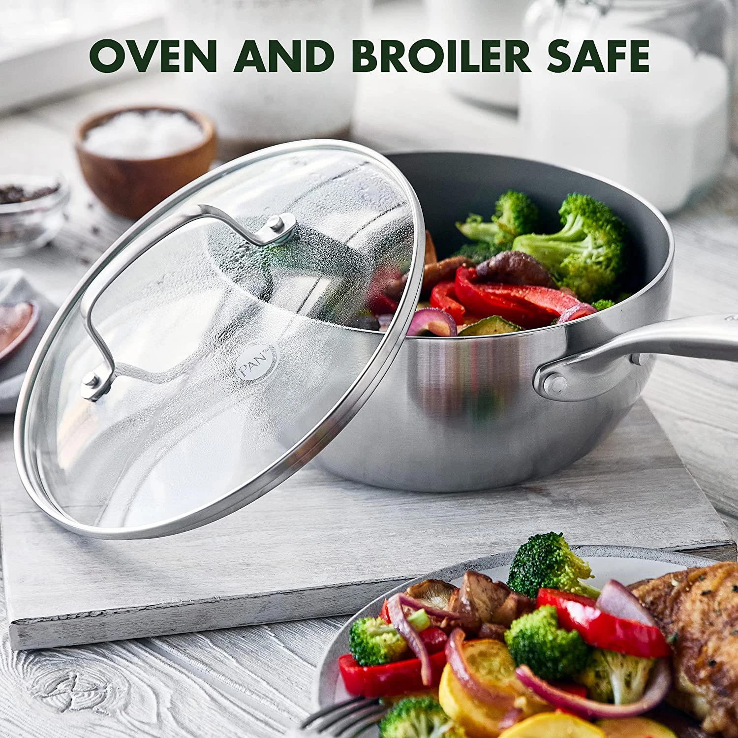 GreenPan Chatham Tri-Ply, 2.5QT Saucepan With Lid, Silver 7 GreenPan Chatham Tri-Ply, 2.5QT Saucepan With Lid, Silver - Image 7