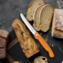 Victorinox Paring - Foldable, Swiss Classic, 4.5" Serrated, Round Blade, Foldable, Orange -COOKWARE Store 91u0qKA01NL. AC SL1500