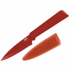 Kuhn Rikon Colori + Serrated Paring Knife - Red