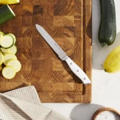 Henckels Forged Accent 5" Serrated Utility Knife - White Handle -COOKWARE Store A1Hep0Gf9FL. AC SL1500