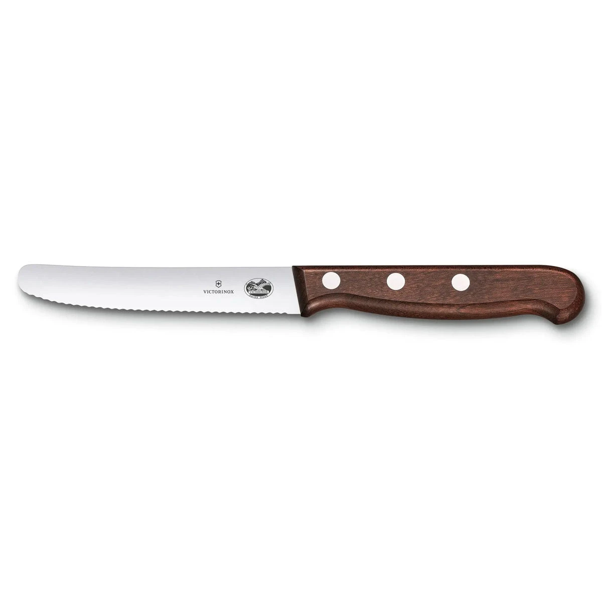 Victorinox Utility, 4.25" Serrated, Round Blade, Wood 2 Victorinox Utility, 4.25" Serrated, Round Blade, Wood - Image 2