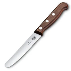 Victorinox Utility, 4.25" Serrated, Round Blade, Wood