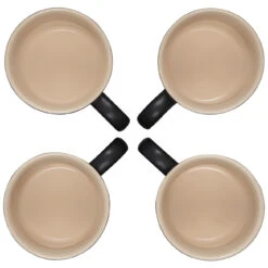 Le Creuset 14 Oz. Each Set Of 4 Mugs - Licorice -COOKWARE Store RS11743 PG90433AT 0020 3 lpr