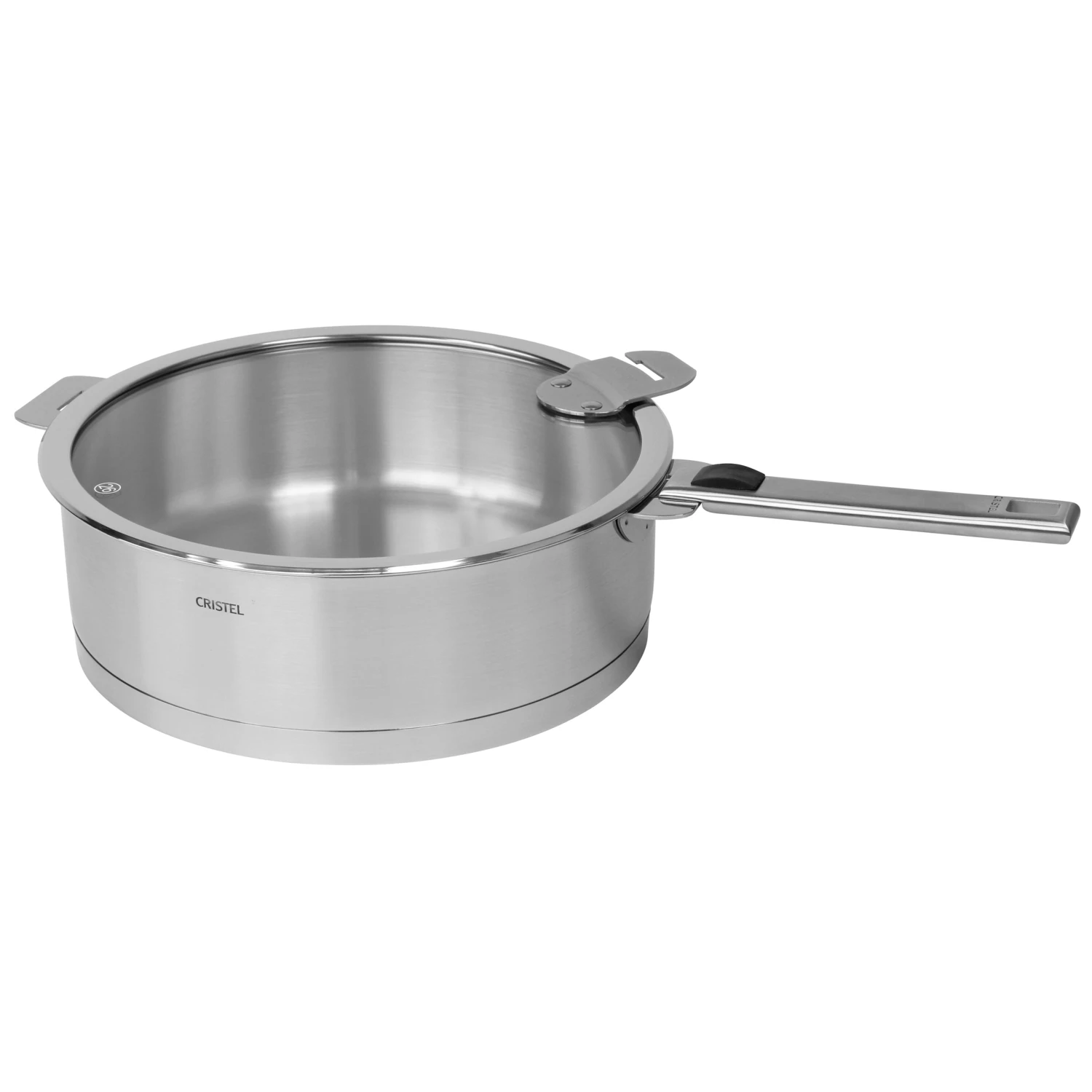 Cristel Strate Detachable Handle 5.5-Quart Saute Pan With Flat Glass Lid 2 Cristel Strate Detachable Handle 5.5-Quart Saute Pan With Flat Glass Lid - Image 2
