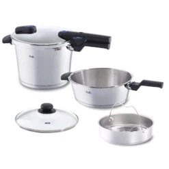 Fissler Vitaquick 6-Piece 8.5-Quart & 4.2-Quart Pressure Cooker Set