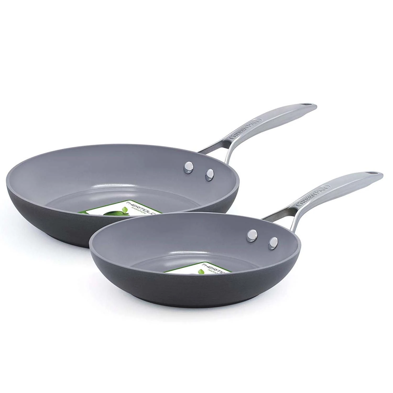 Green Pan Paris Pro 2-Piece 8" & 10" Ceramic Non-Stick Frypan Set 1 Green Pan Paris Pro 2-Piece 8" & 10" Ceramic Non-Stick Frypan Set