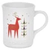 Le Creuset Noel Collection: 14 Oz. Reindeer Mug - White W/ Applique
