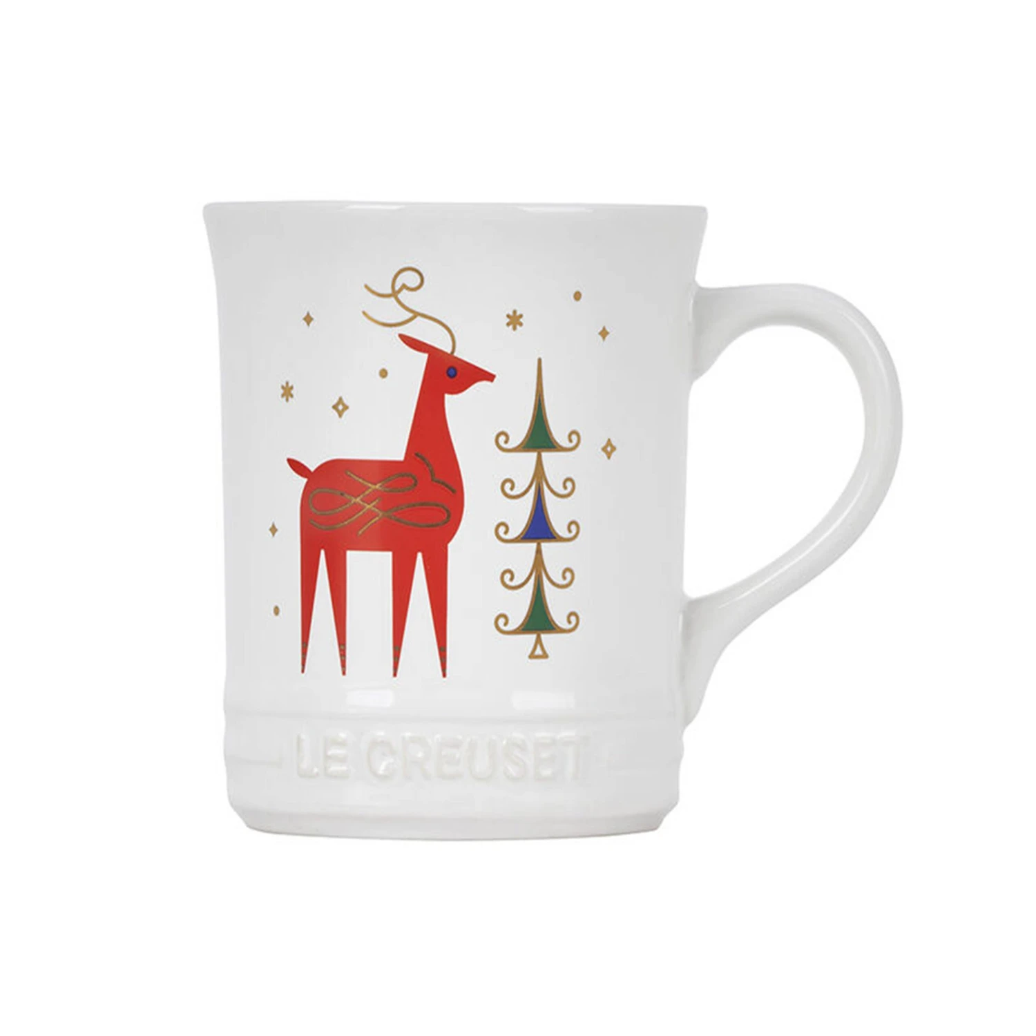 Le Creuset Noel Collection: 14 Oz. Reindeer Mug - White W/ Applique 2 Le Creuset Noel Collection: 14 Oz. Reindeer Mug - White W/ Applique - Image 2